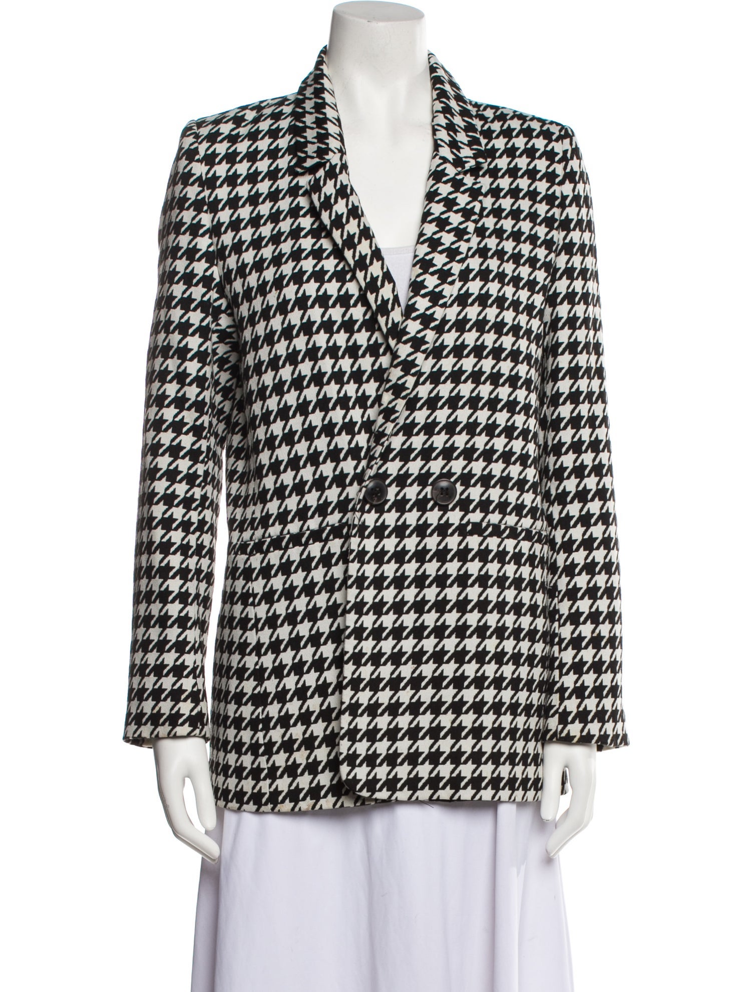 Anine Bing Houndstooth Print Coat
