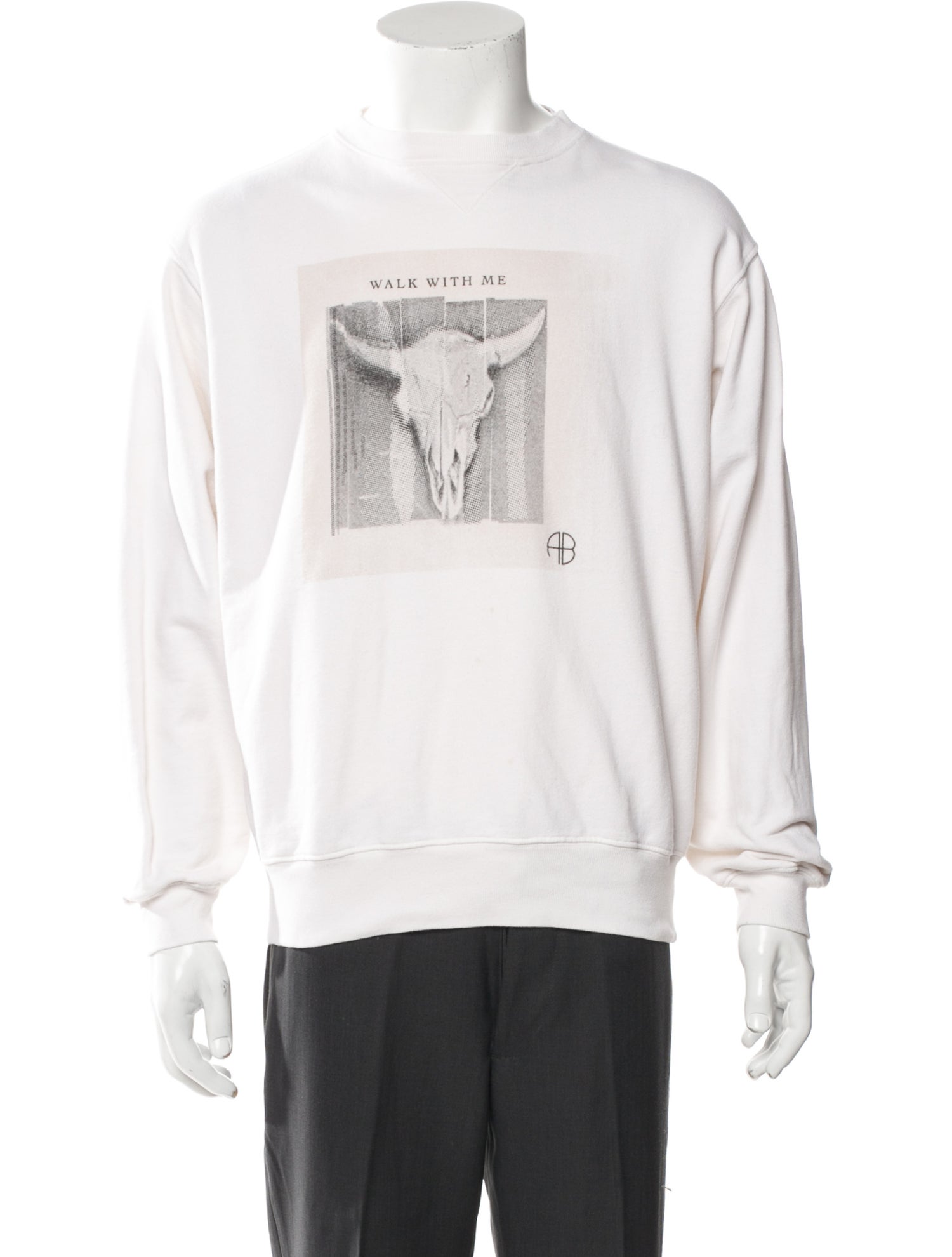 Anine Bing Graphic Print Crew Neck Pullover