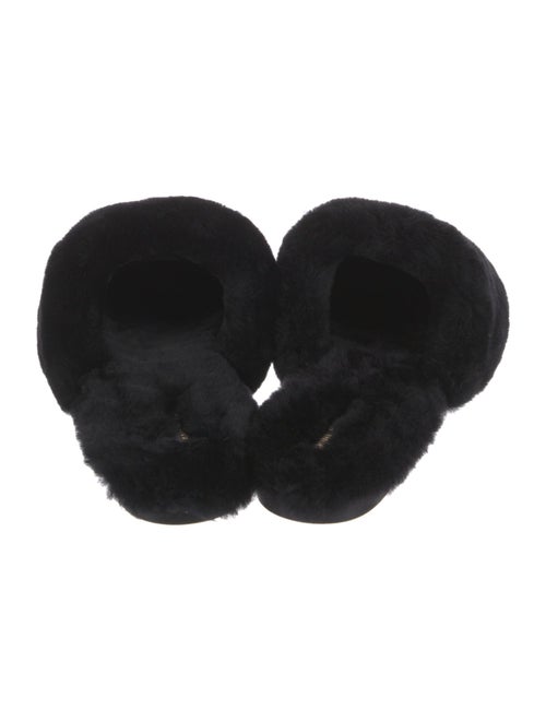 Anine Bing Shearling Chain-Link Accents Mules