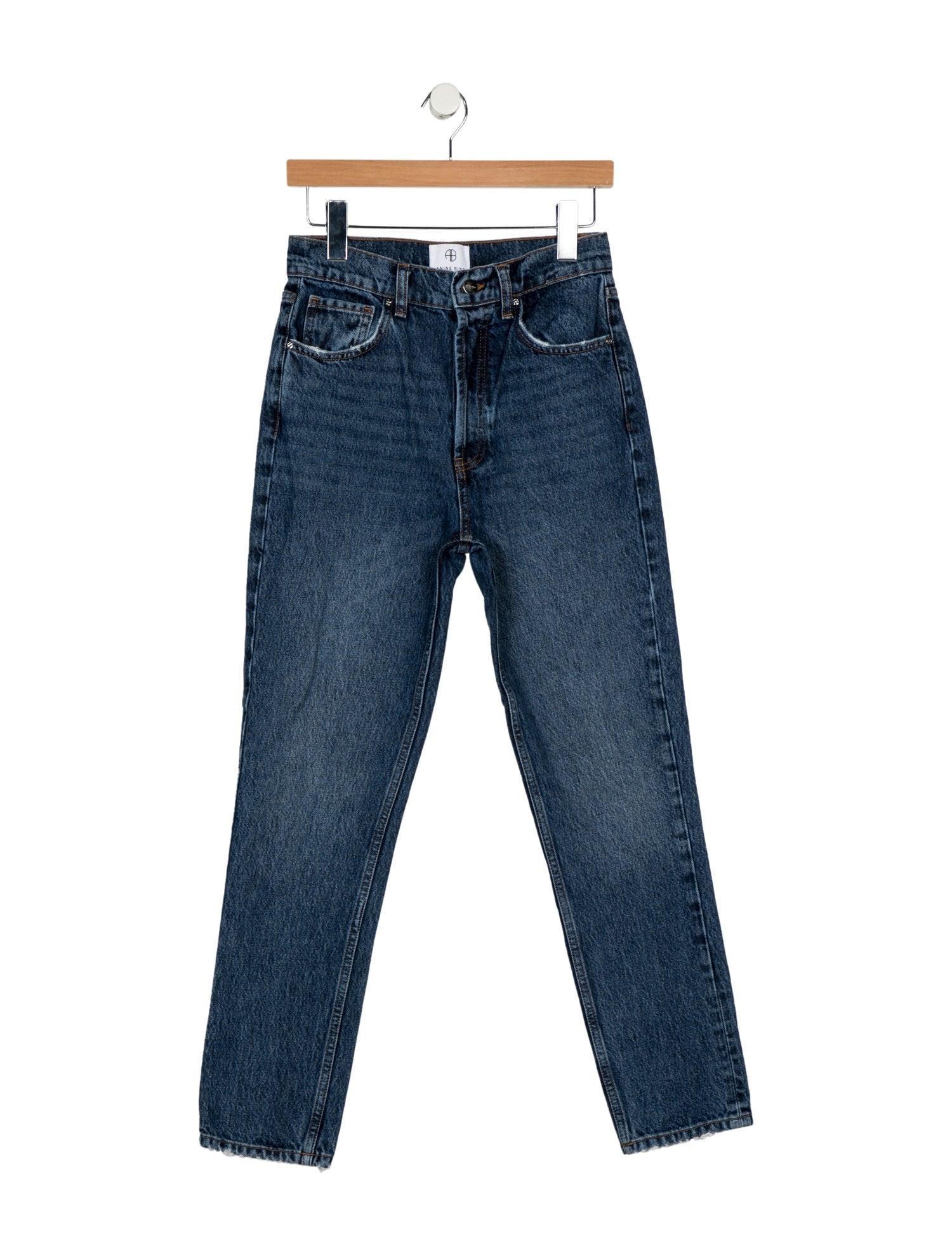 Anine Bing High-Rise Straight Leg Jeans