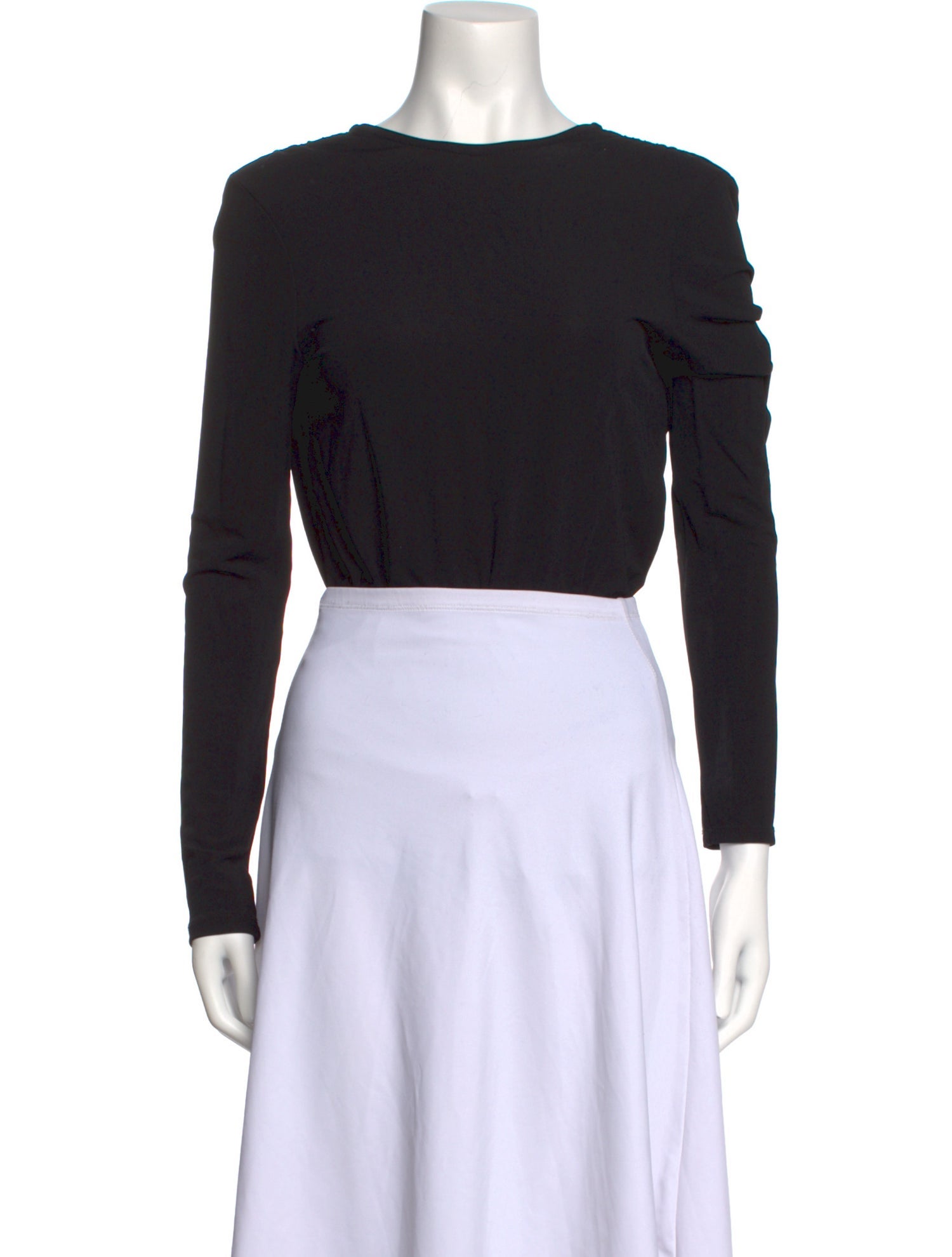 Anine Bing Bateau Neckline Long Sleeve Crop Top
