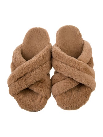 Anine Bing Faux Fur Slides