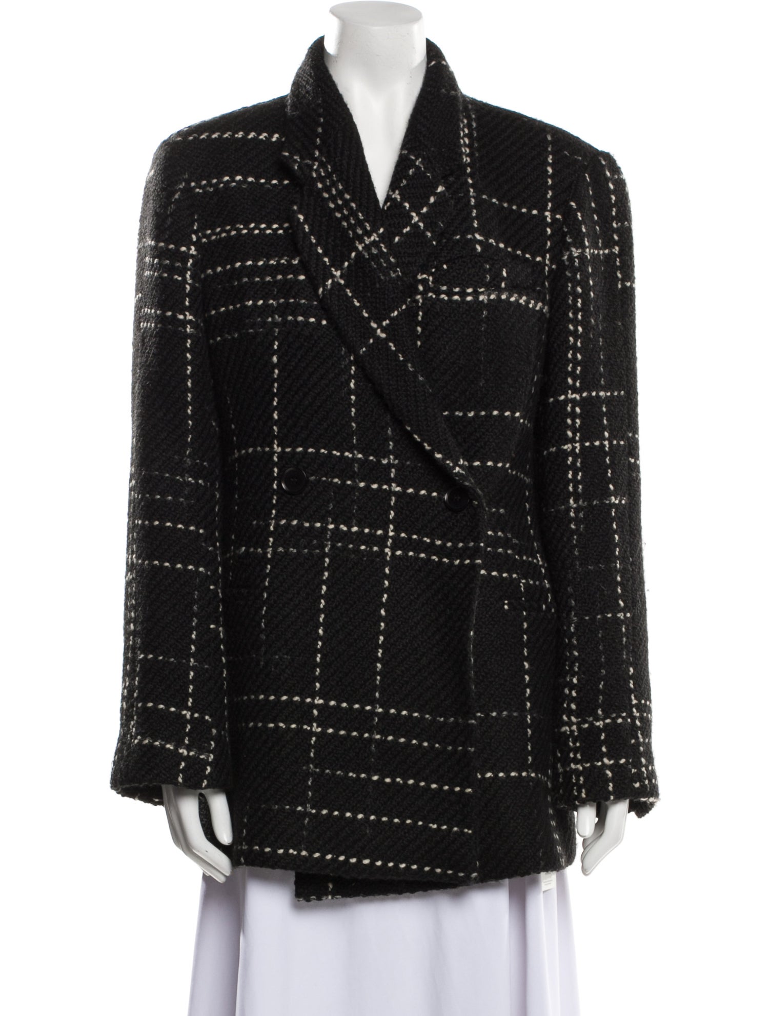 Anine Bing Plaid Print Coat