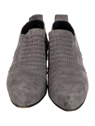 Anine Bing Suede Studded Accents Lace-Up Boots