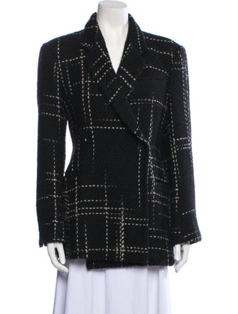 Anine Bing Wool Tweed Pattern Peacoat