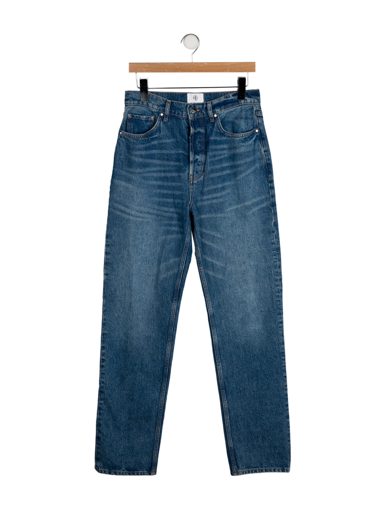Anine Bing High-Rise Straight Leg Jeans