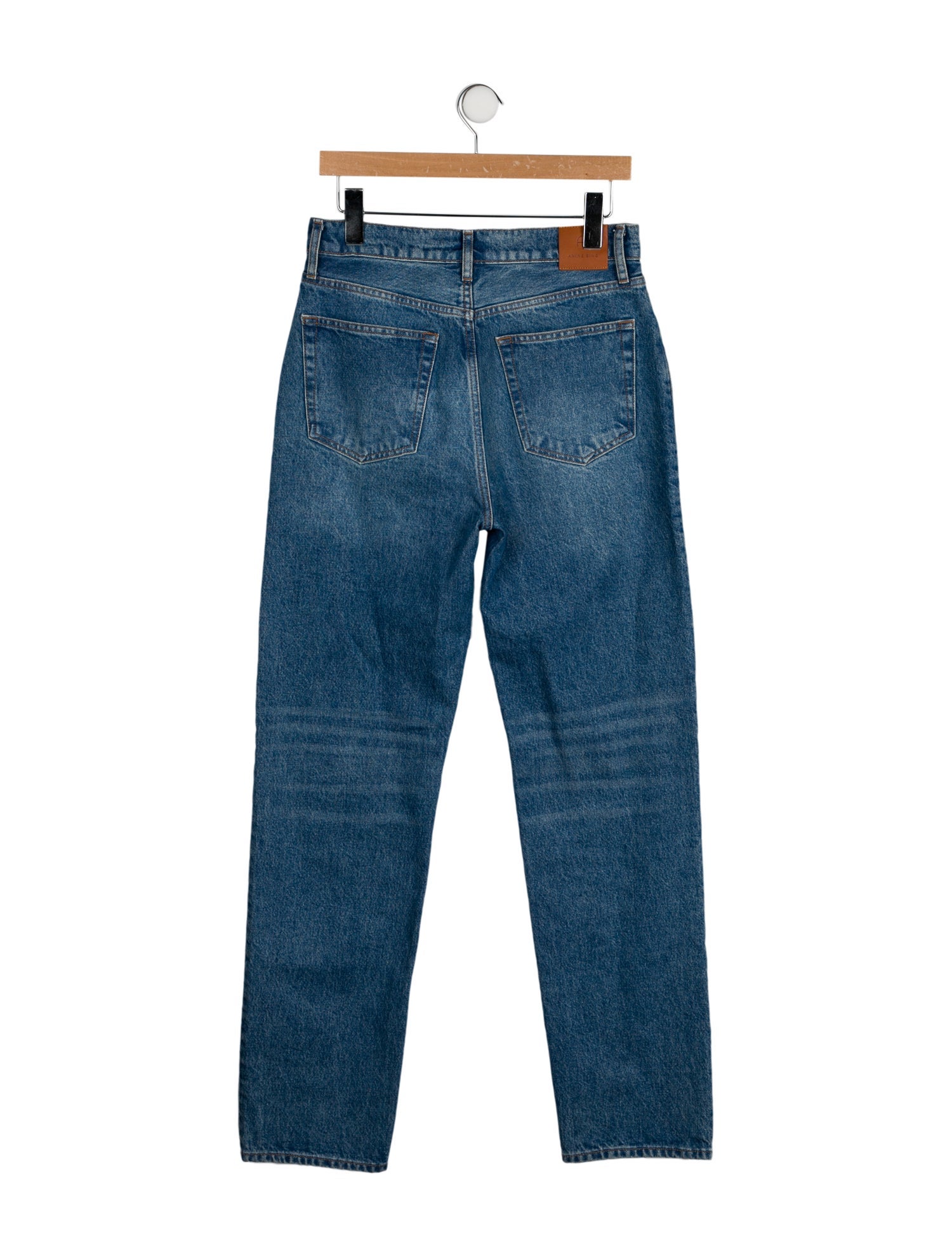 Anine Bing High-Rise Straight Leg Jeans