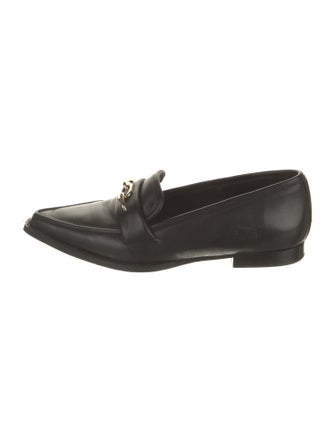 Anine Bing Leather Chain-Link Accents Loafers
