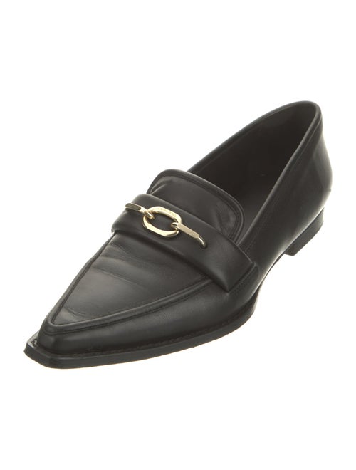 Anine Bing Leather Chain-Link Accents Loafers