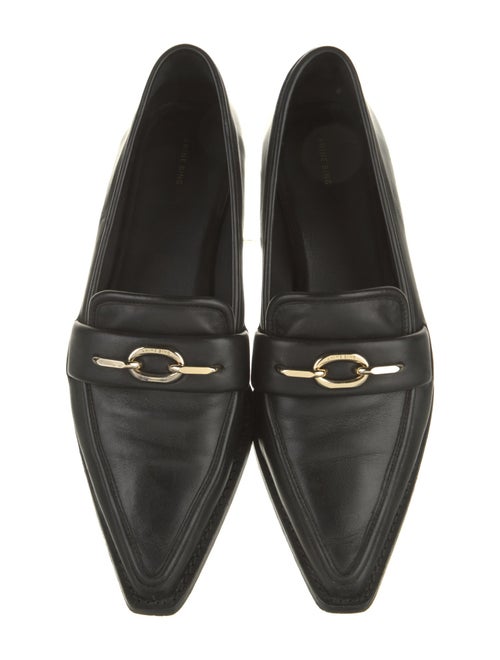 Anine Bing Leather Chain-Link Accents Loafers