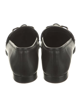 Anine Bing Leather Chain-Link Accents Loafers