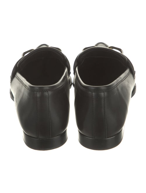 Anine Bing Leather Chain-Link Accents Loafers