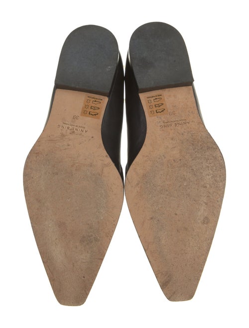 Anine Bing Leather Chain-Link Accents Loafers