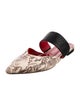 Anine Bing Embossed Leather Animal Print Mules