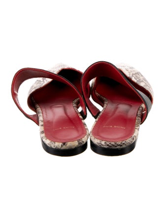 Anine Bing Embossed Leather Animal Print Mules