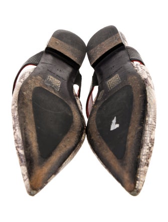 Anine Bing Embossed Leather Animal Print Mules