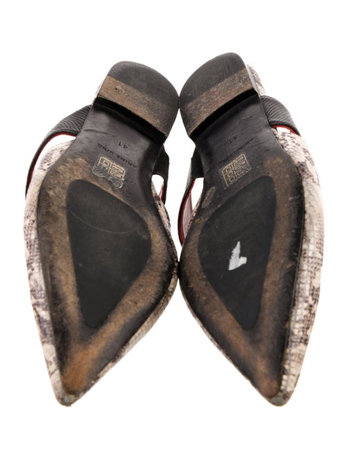 Anine Bing Embossed Leather Animal Print Mules