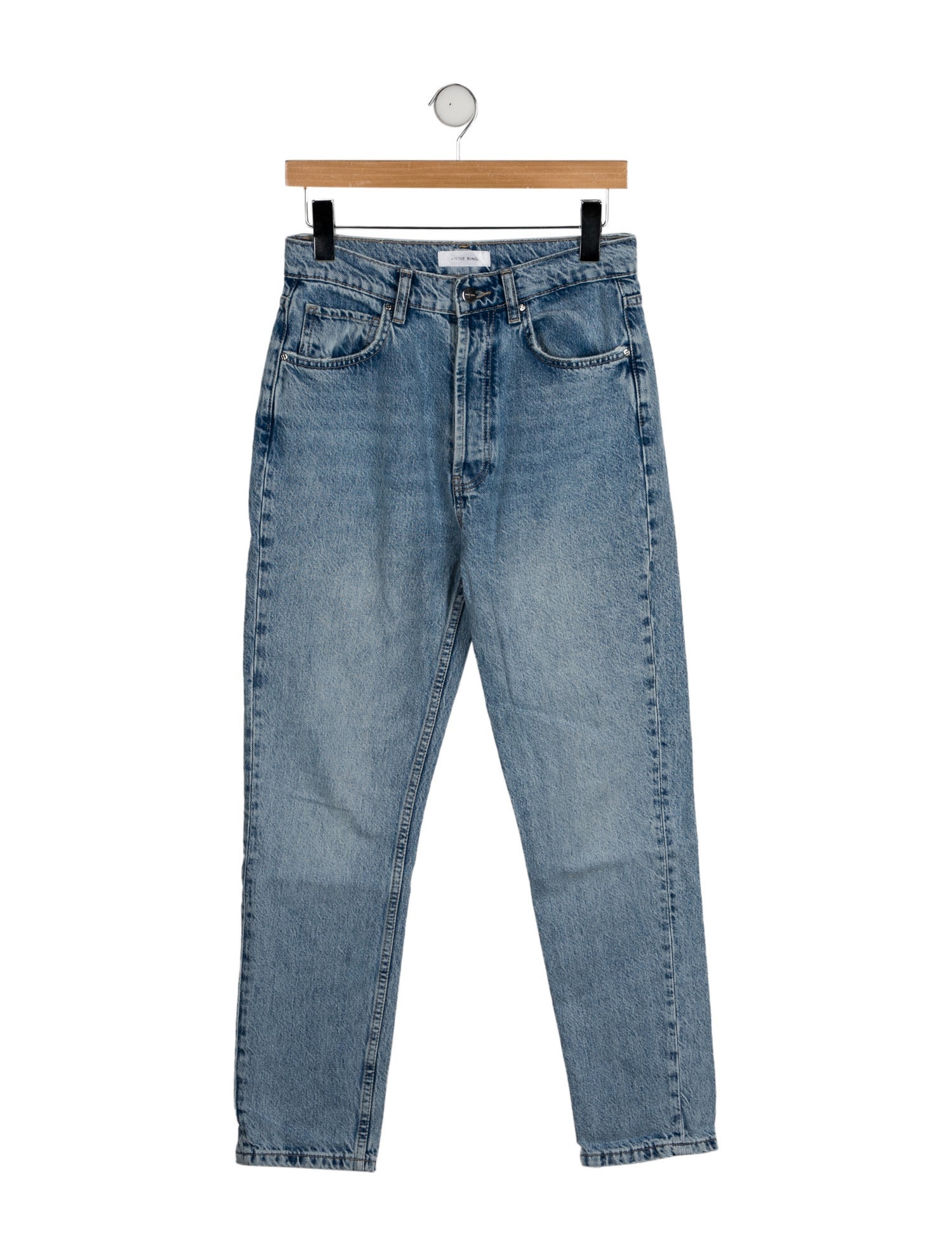 Anine Bing High-Rise Straight Leg Jeans