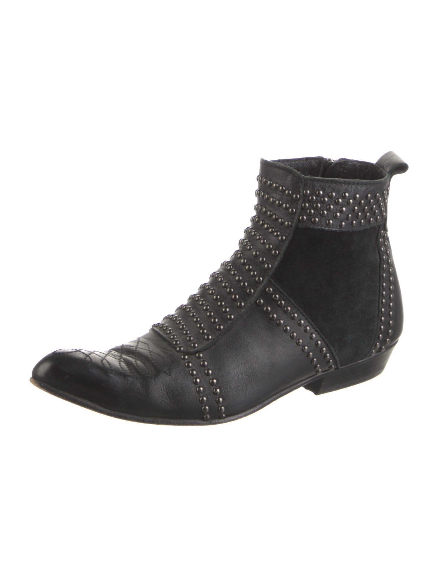 Anine Bing Leather Studded Accents Combat Boots