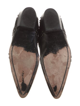 Anine Bing Leather Studded Accents Combat Boots