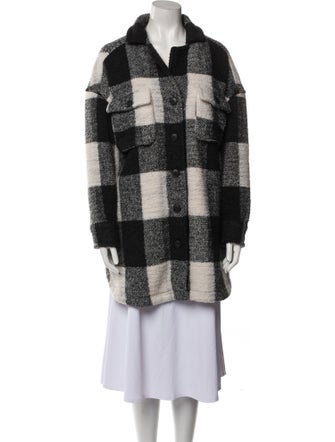 Anine Bing Wool Plaid Print Jacket