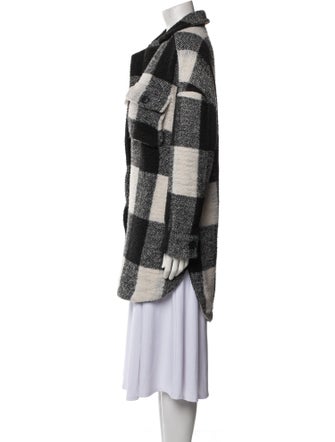 Anine Bing Wool Plaid Print Jacket