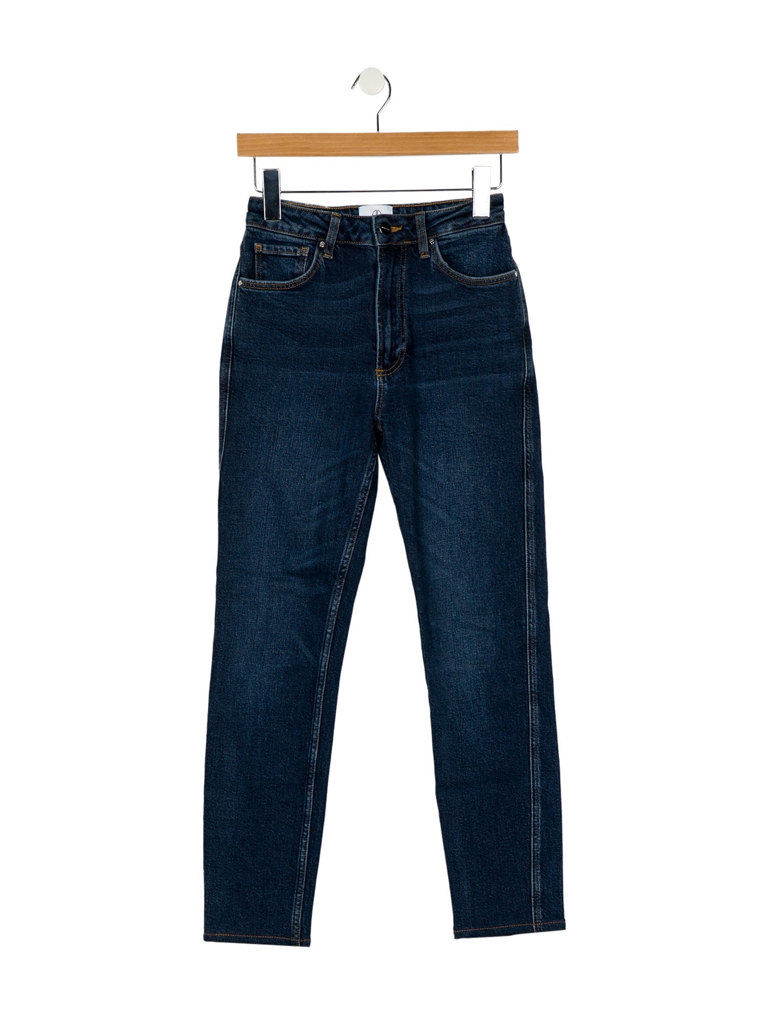 Anine Bing Mid-Rise Straight Leg Jeans