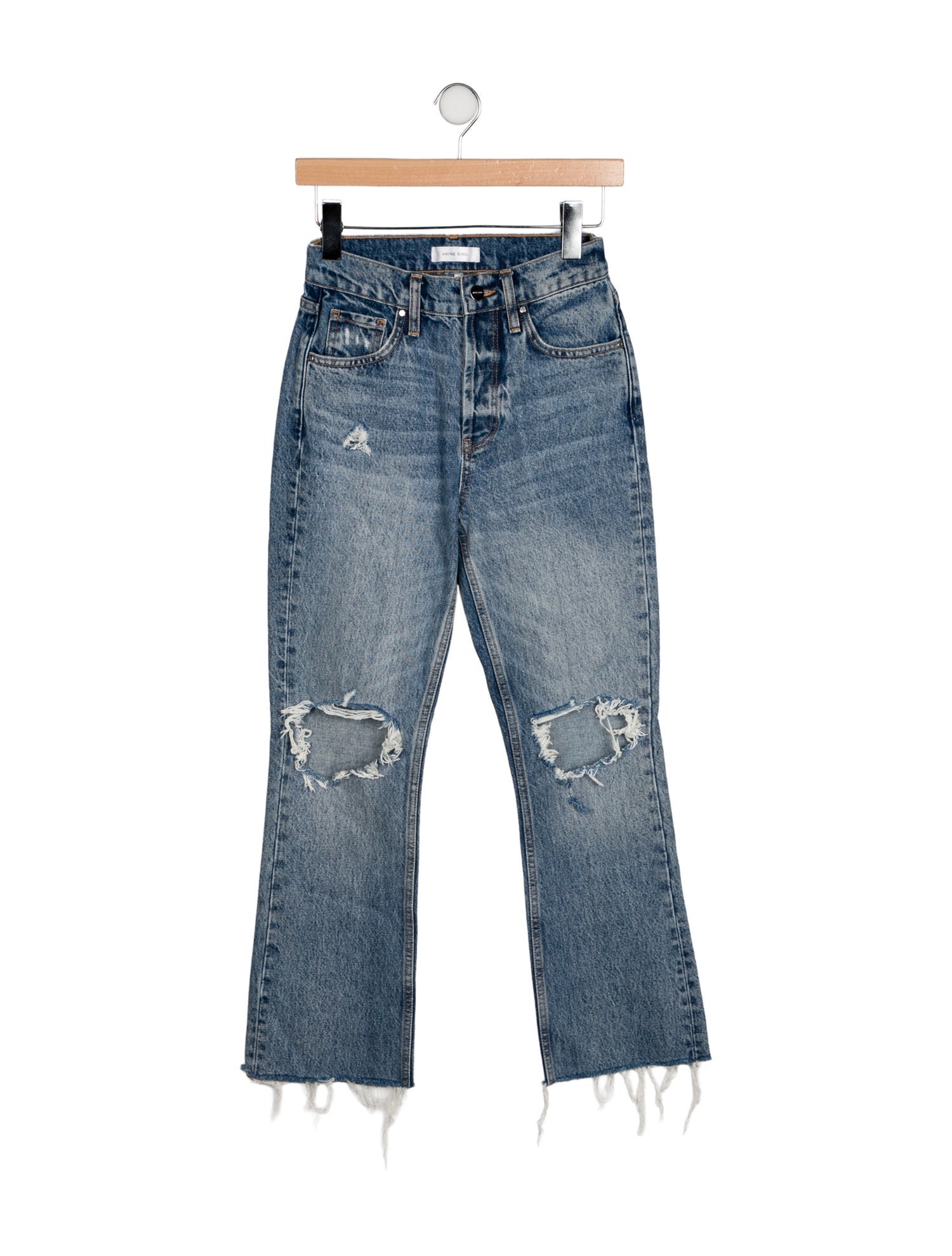 Anine Bing Mid-Rise Straight Leg Jeans