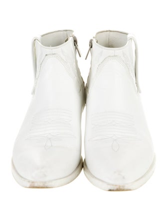 Anine Bing Leather Embroidered Accent Boots