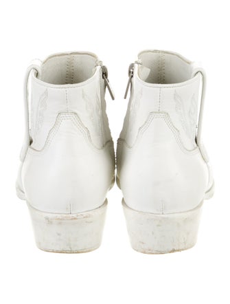 Anine Bing Leather Embroidered Accent Boots