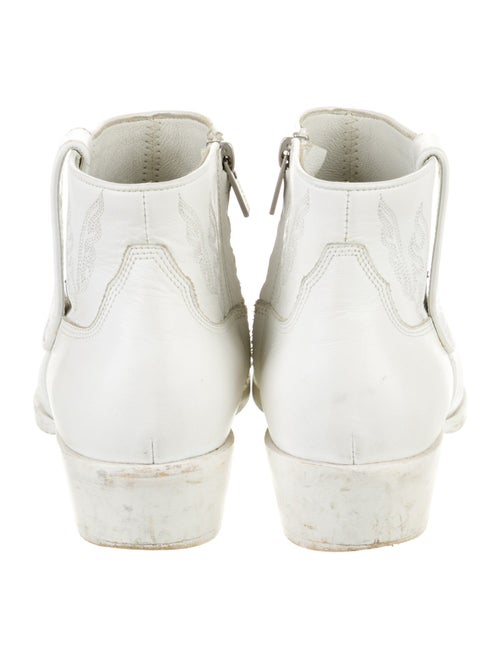 Anine Bing Leather Embroidered Accent Boots