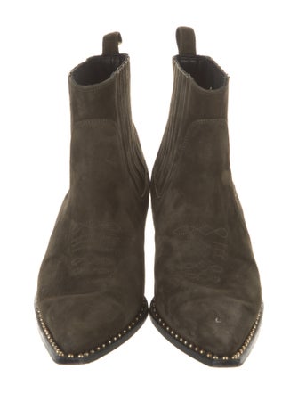 Anine Bing Suede Studded Accents Chelsea Boots