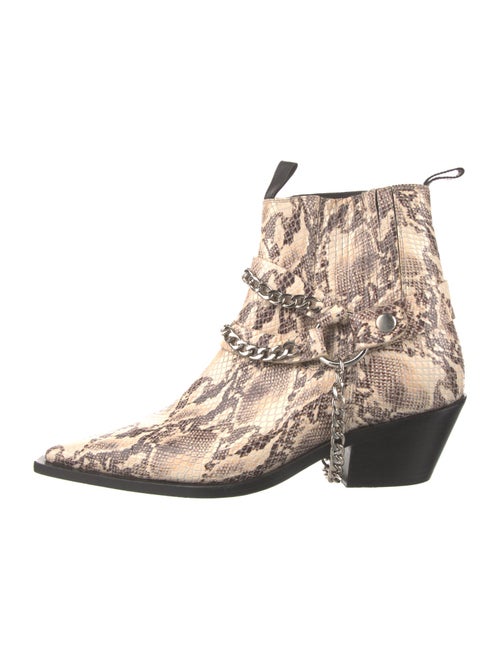 Anine Bing Chain-Link Accent Leather Combat Boots