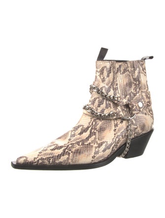 Anine Bing Chain-Link Accent Leather Combat Boots