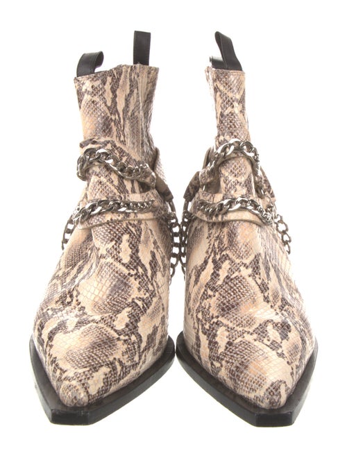 Anine Bing Chain-Link Accent Leather Combat Boots