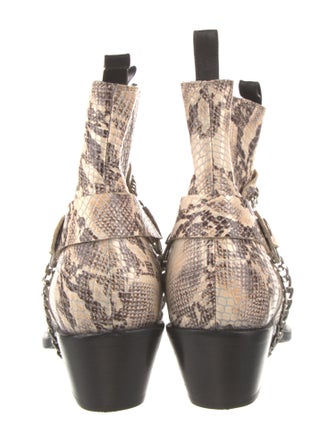 Anine Bing Chain-Link Accent Leather Combat Boots