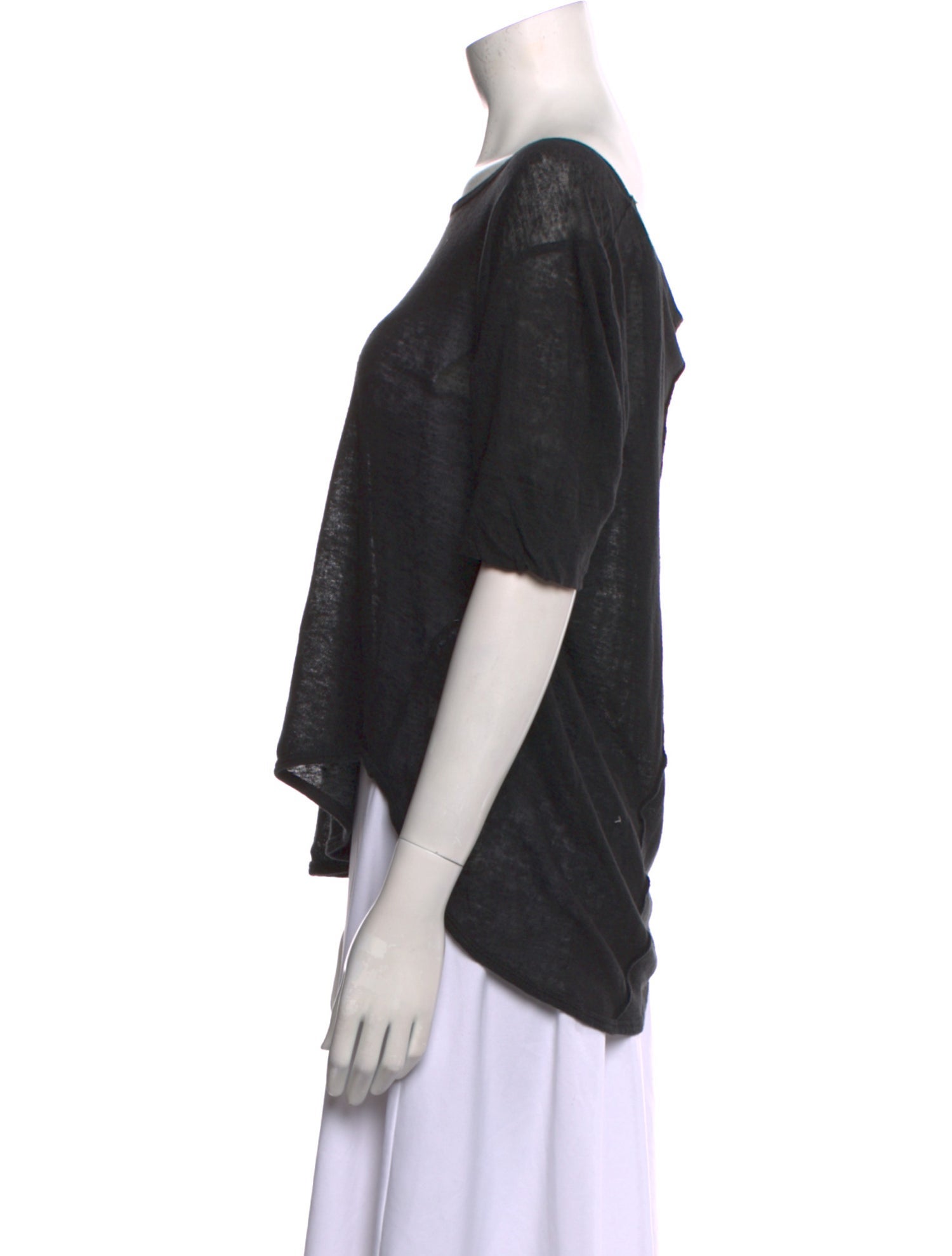 Anine Bing Linen Bateau Neckline T-Shirt