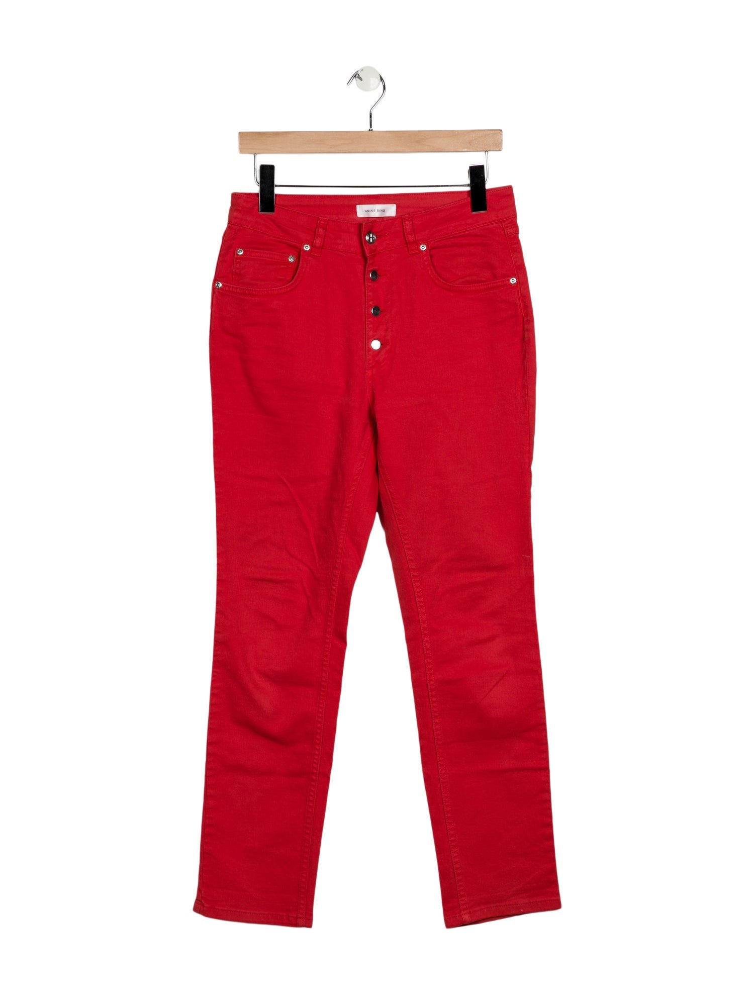 Anine Bing Mid-Rise Straight Leg Jeans