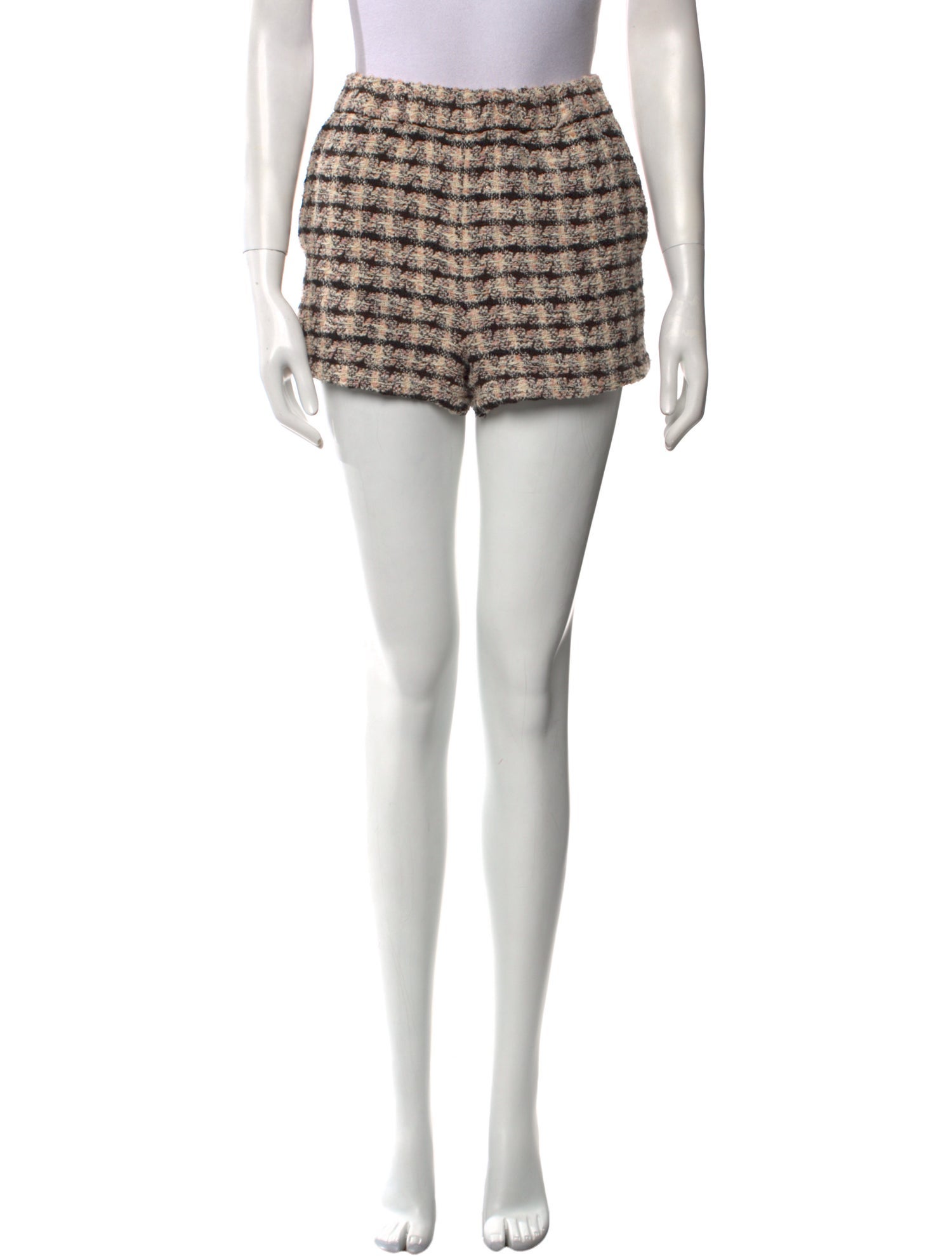 Anine Bing Shorts White Printed High-Rise Slit Pockets