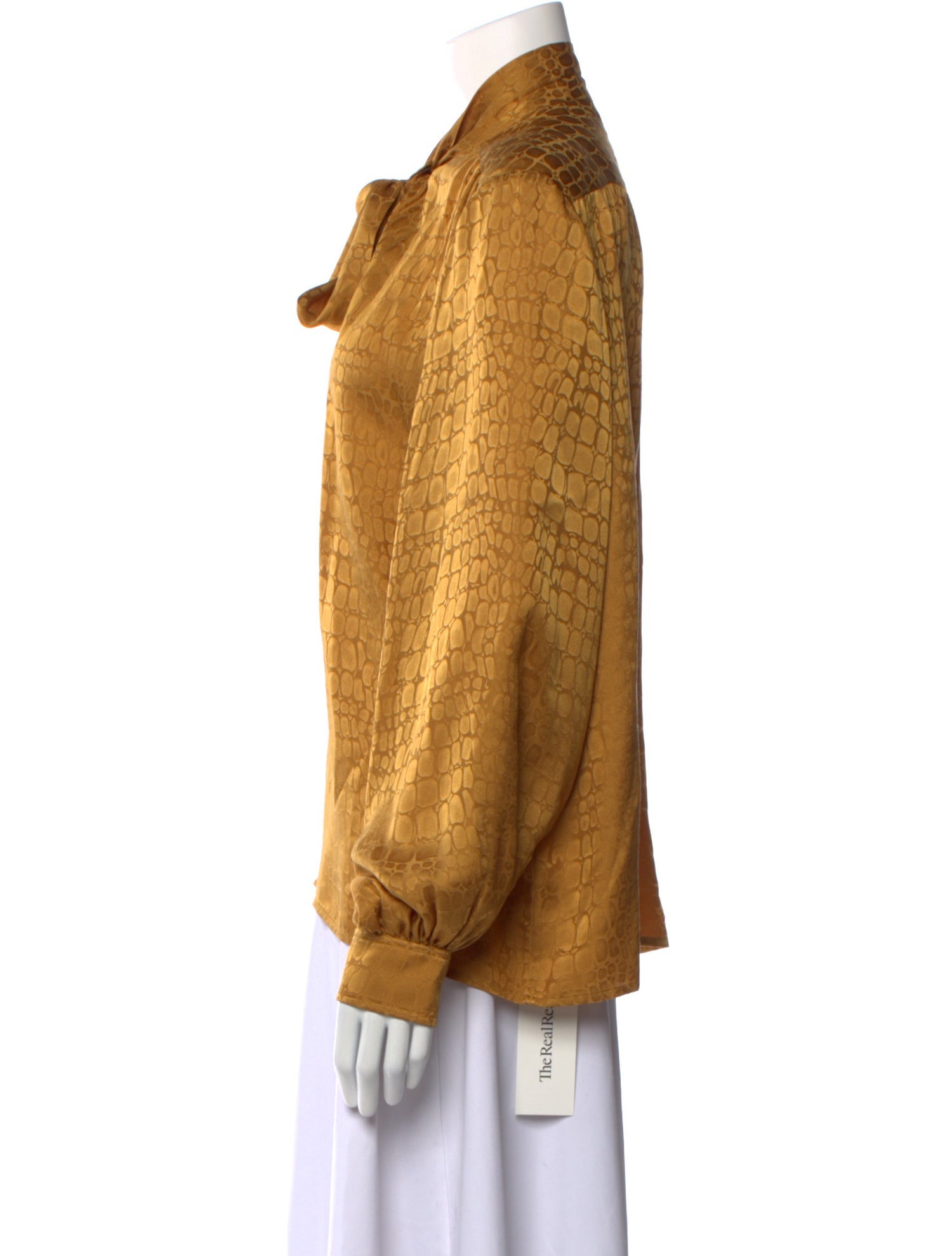 Anine Bing Silk Long Sleeve Button-Up Top