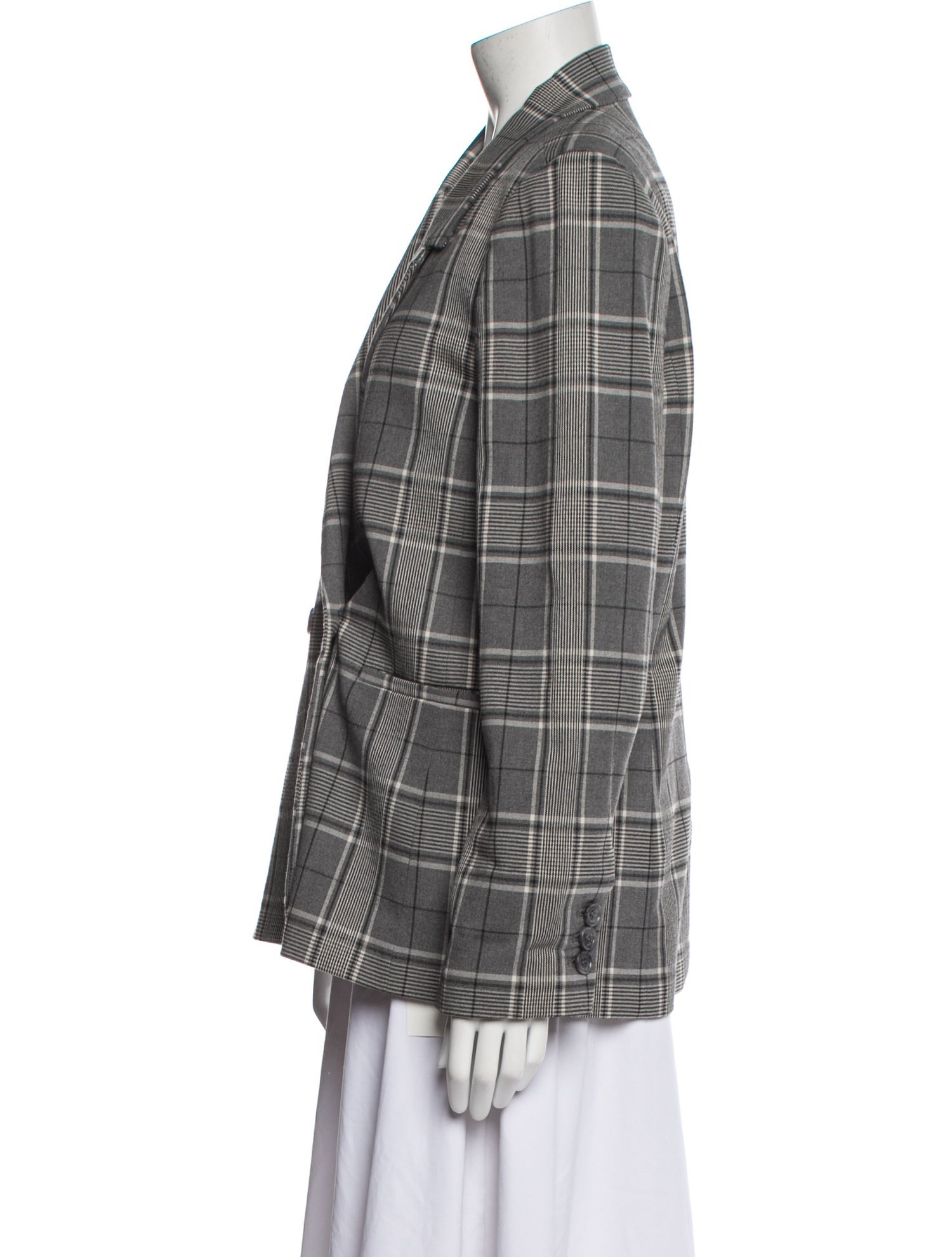 Anine Bing Plaid Print Blazer