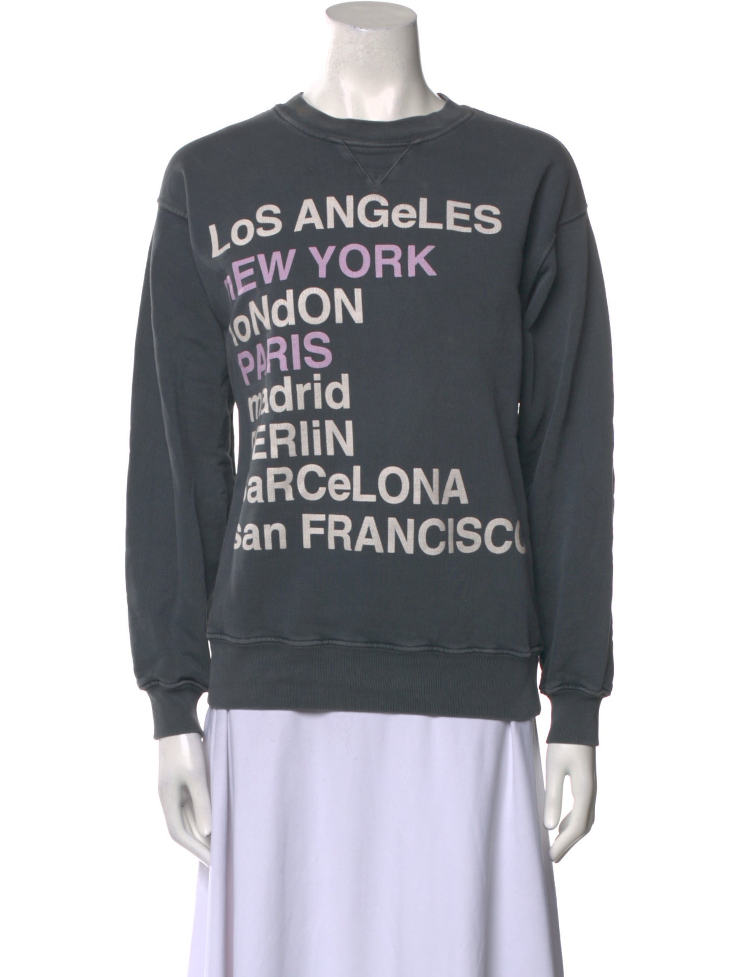 Anine Bing Graphic Print Crew Neck Sweatshirt