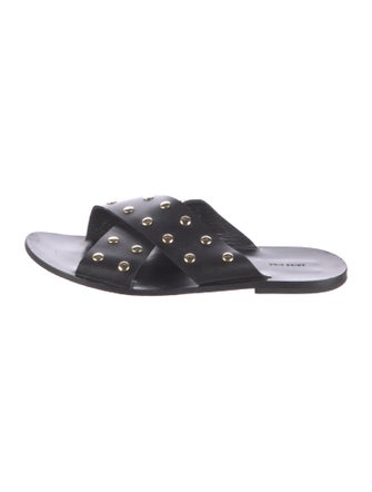 Anine Bing Leather Studded Accents Slides