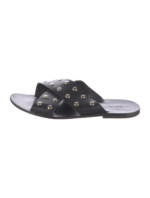 Anine Bing Leather Studded Accents Slides