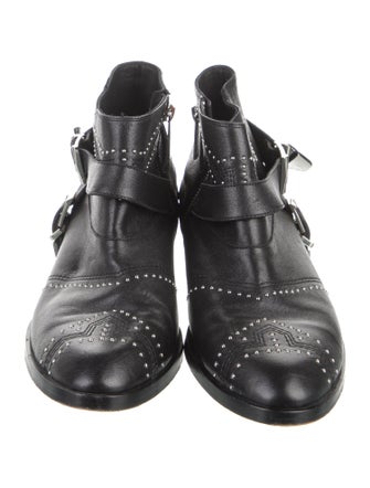 Anine Bing Leather Studded Accents Western Boots