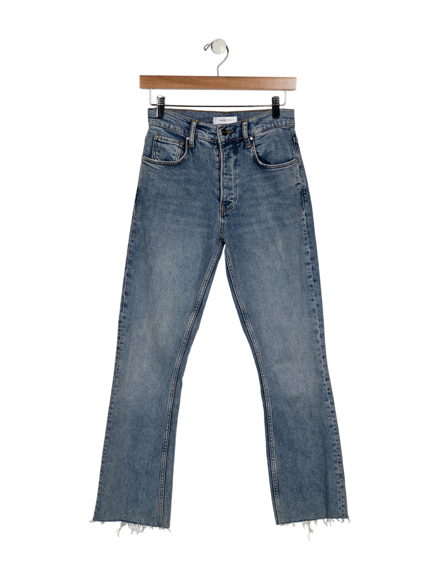 Anine Bing High-Rise Straight Leg Jeans