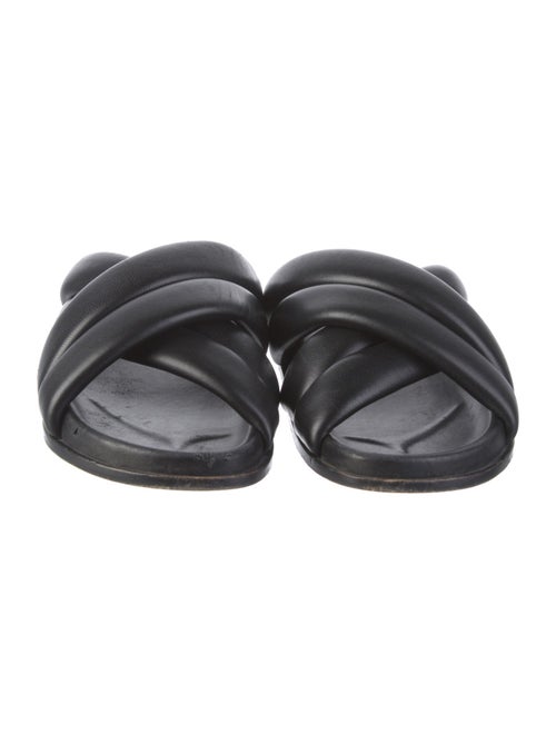 Anine Bing Leather Floral Print Slides