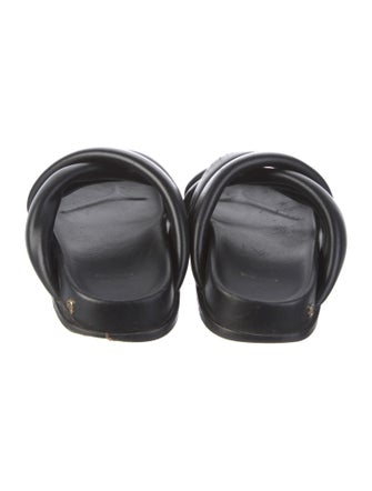 Anine Bing Leather Floral Print Slides