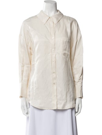 Anine Bing Long Sleeve Button-Up Top