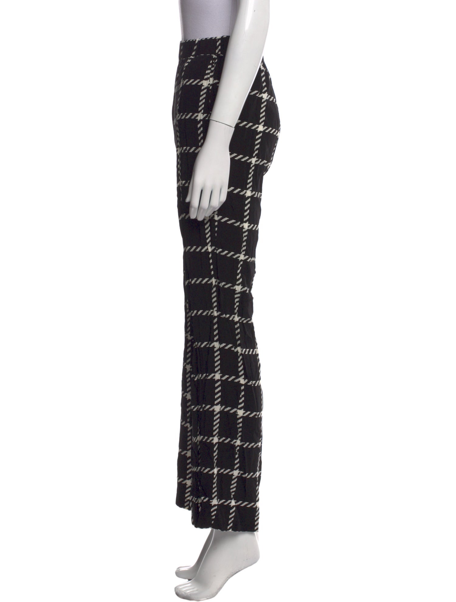 Anine Bing Plaid Print Straight Leg Pants